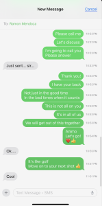 Gonzalez's statement and text messages between him and Mendoza.